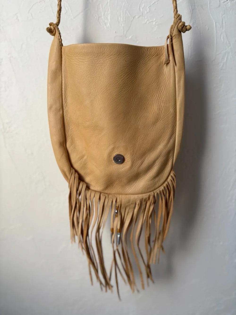 Vintage Elaine Snyder Buckskin Clothier Fringe Crossbody Bag Montana Made
